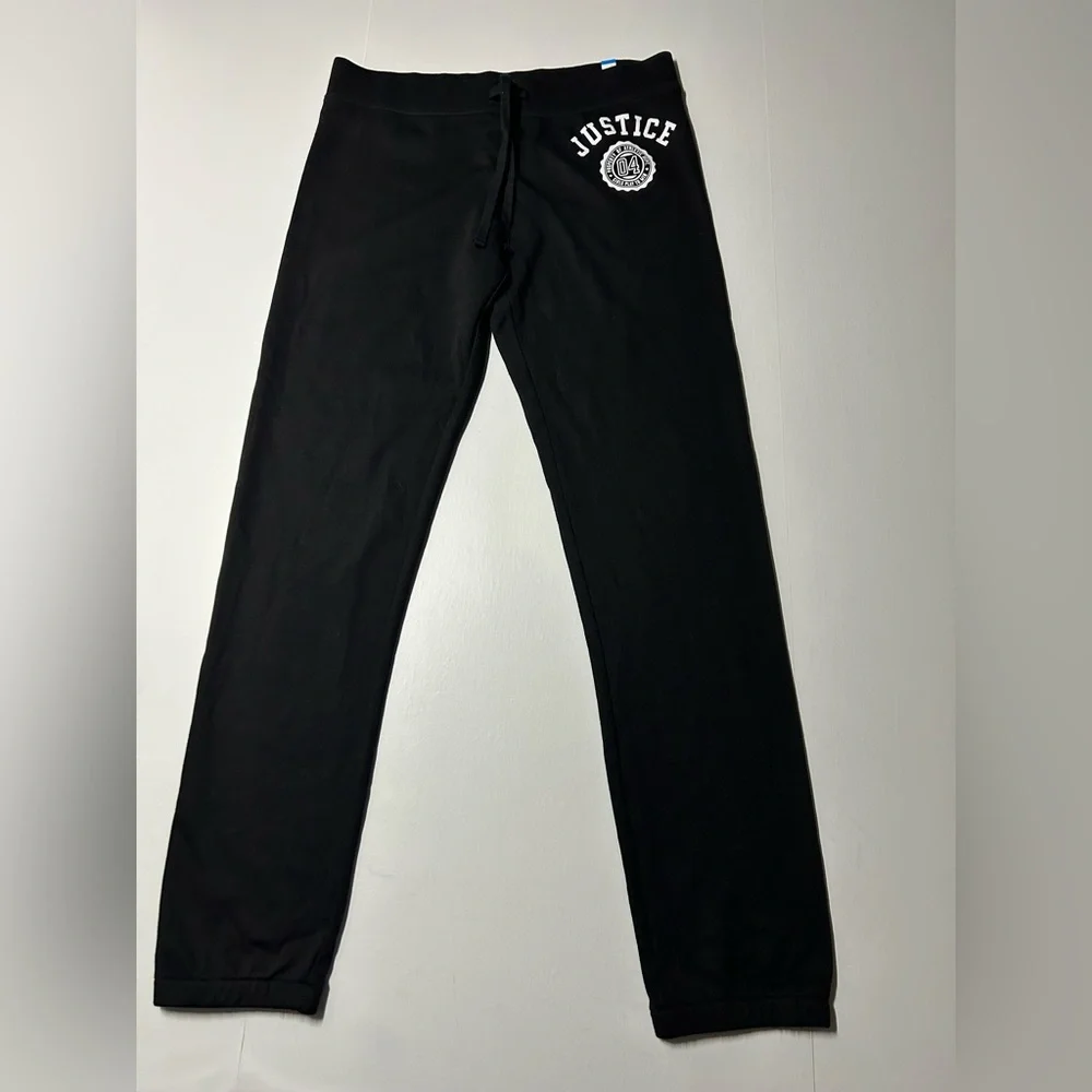 Justice girls,‎ extra large, (18 ) jogger pants with logo on front
